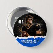 Aangepaste foto Varsity voetbal knopspeld Ronde Button 7,6 Cm (Voorkant /achterkant)