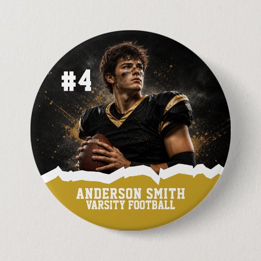 Aangepaste foto Varsity voetbal knopspeld Ronde Button 7,6 Cm (Voorkant)