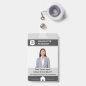 Aangepaste foto Vastgoednaam Badge (Voorzijde met uittrekbare clip)