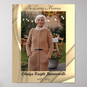 Aangepaste foto vergroting Afdrukken Gouden gloe Poster