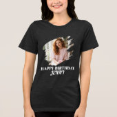 Aangepaste foto verjaardag dames Tri-Blend shirt (Voorkant)