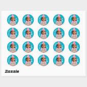 Aangepaste Foto Verjaardag Elke Age Party Pet Cake Ronde Sticker (Vel)