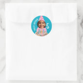 Aangepaste Foto Verjaardag Elke Age Party Pet Cake Ronde Sticker (Tas)