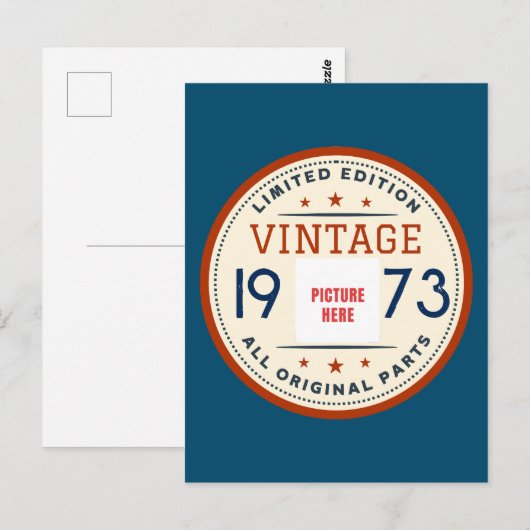 AANGEPASTE FOTO VERJAARDAG JAAR GELIMITIEERDE EDIT BRIEFKAART (Voorkant / Achterkant)