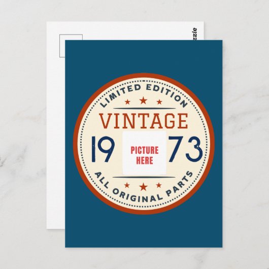 AANGEPASTE FOTO VERJAARDAG JAAR LIMITED EDITION BRIEFKAART (Voorkant / Achterkant)