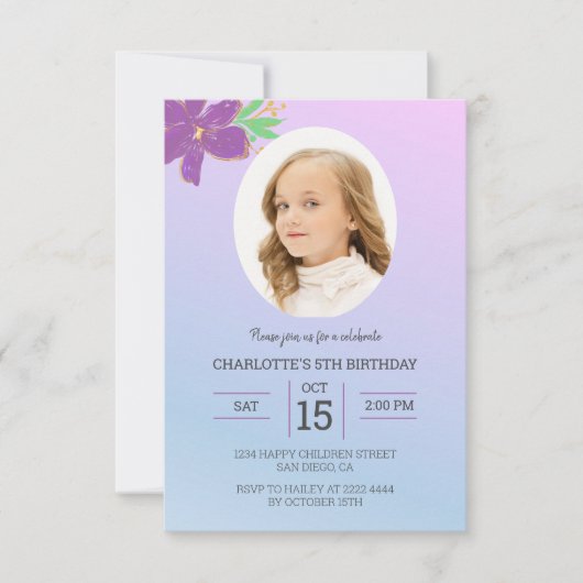 Aangepaste foto verjaardag kaart (Voorkant)