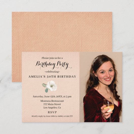 Aangepaste foto verjaardag kaart (Voorkant / Achterkant)