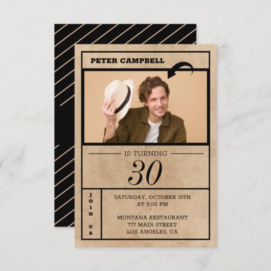 Aangepaste foto verjaardag kaart (Voorkant / Achterkant)