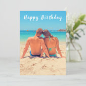 Aangepaste Foto Verjaardag Kaart met Tekst (Staand voorkant)