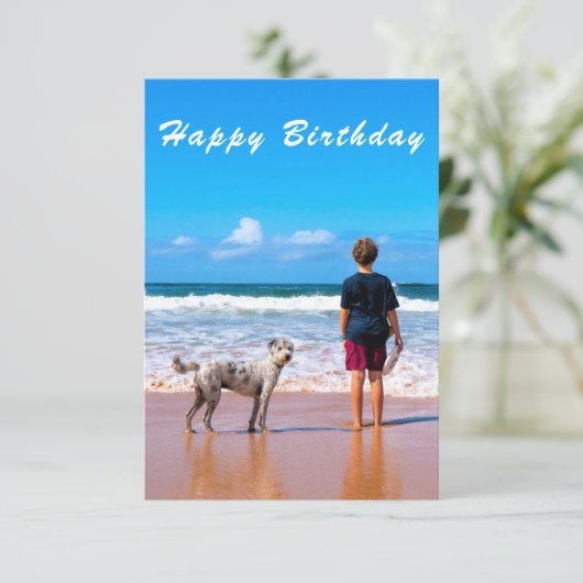 Aangepaste foto Verjaardag Kaart Uw eigen ontwerp (Staand voorkant)