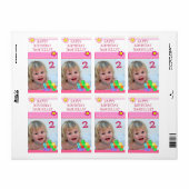 Aangepaste foto Verjaardag Meisje Gift Label (Full Sheet)