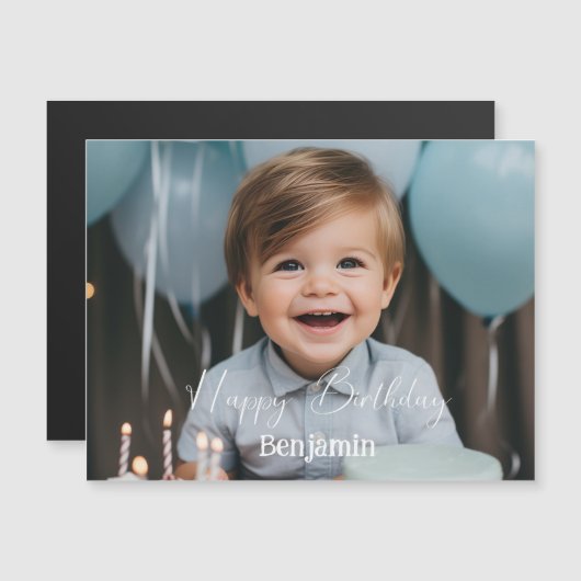 Aangepaste foto verjaardag modern eenvoudig (Voorkant / Achterkant)