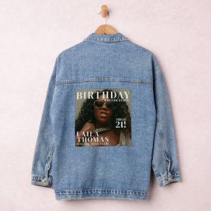 Aangepaste Foto Verjaardag Party Magazine Hoesje Denim Jacket