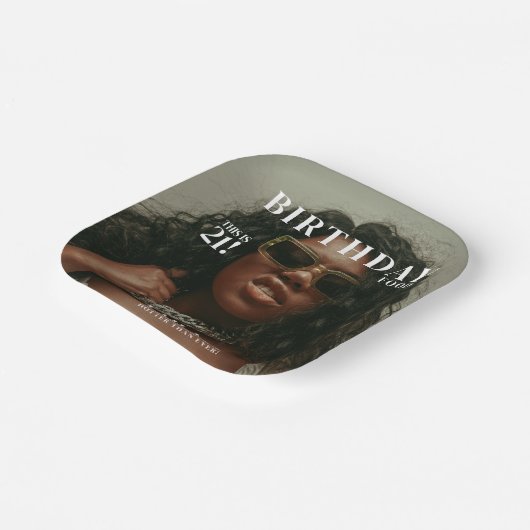 Aangepaste Foto Verjaardag Party Magazine Hoesje Papieren Bordje (Gebogen)