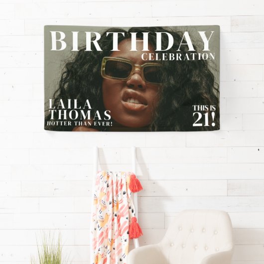 Aangepaste Foto Verjaardag Party Magazine Hoesje W Spandoek (Insitu)