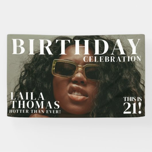Aangepaste Foto Verjaardag Party Magazine Hoesje W Spandoek (Horizontaal)