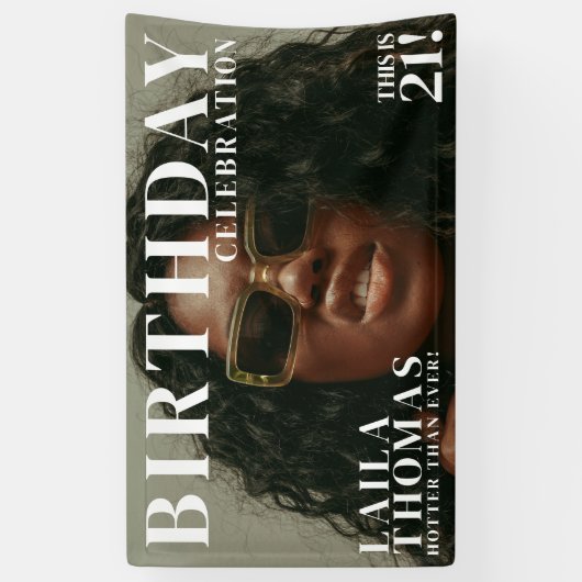 Aangepaste Foto Verjaardag Party Magazine Hoesje W Spandoek (Verticaal)