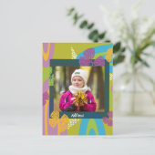 Aangepaste foto verjaardag peuter kleurrijk briefkaart (Staand voorkant)