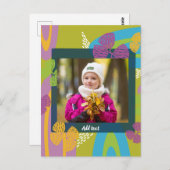 Aangepaste foto verjaardag peuter kleurrijk briefkaart (Voorkant / Achterkant)