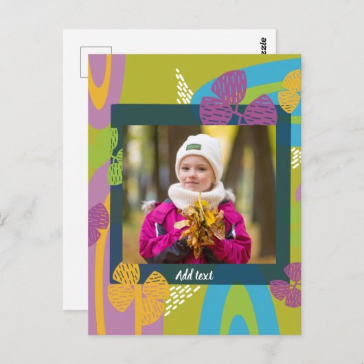 Aangepaste foto verjaardag peuter kleurrijk  briefkaart (Voorkant / Achterkant)