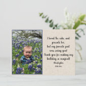 Aangepaste foto verjaardag platte bedankkaart voor (Staand voorkant)
