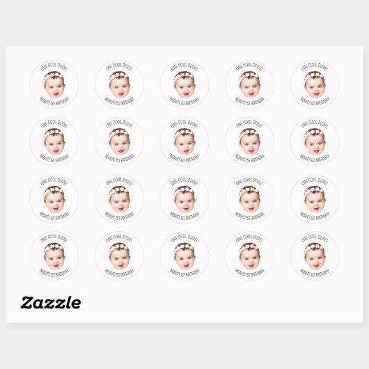 Aangepaste Foto Verjaardag voor Gift Bachelorette  Ronde Sticker (Vel)