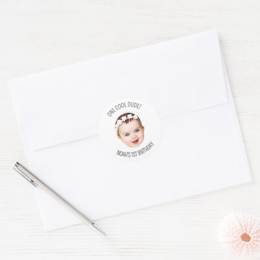 Aangepaste Foto Verjaardag voor Gift Bachelorette  Ronde Sticker (Envelop)