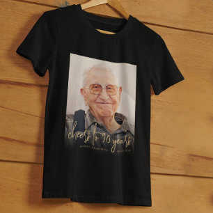 Aangepaste foto verjaardagsfeest 90ste verjaardag t-shirt