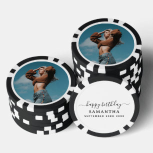 Aangepaste Foto Verjaardagsfeest Selfie Afbeelding Poker Chips