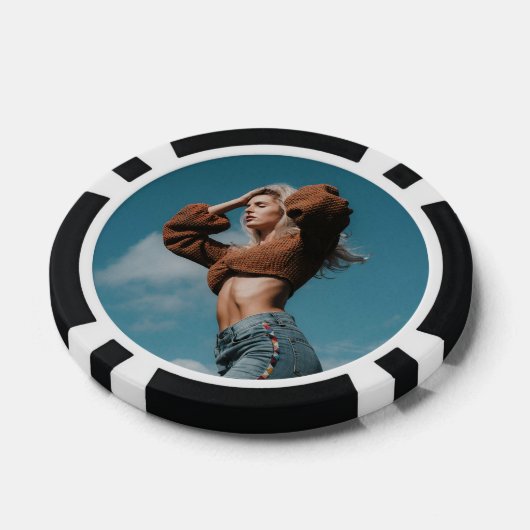 Aangepaste Foto Verjaardagsfeest Selfie Afbeelding Poker Chips (Enkel)