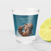 Aangepaste Foto Verjaardagsfeest Selfie Afbeelding Shot Glas (Voorkant)