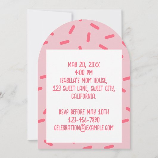 Aangepaste foto Verjaardagsfeest Sprinkles Kinder  Kaart (Achterkant)