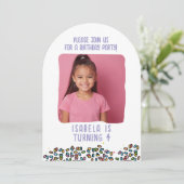 Aangepaste foto Verjaardagsfeest Sprinkles Kinder Kaart (Staand voorkant)