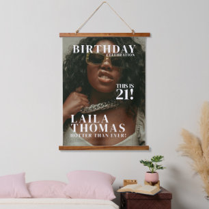 Aangepaste foto verjaardagsfeest tijdschrift omsla hangend wandkleed