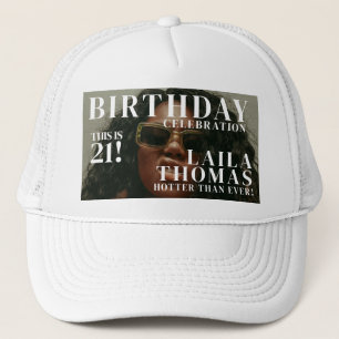 Aangepaste foto verjaardagsfeest tijdschrift omsla trucker pet