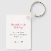 Aangepaste foto Verjaardagsfeestgunsten voor vrouw Sleutelhanger (Achterkant)