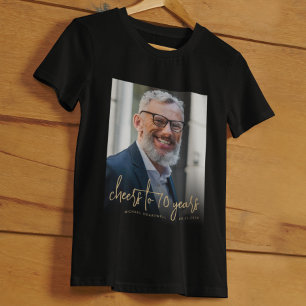 Aangepaste foto verjaardagsfeestje 70 jaar t-shirt