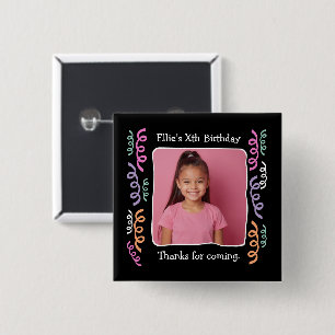 Aangepaste foto verjaardagsfeestlinten voor elke l vierkante button 5,1 cm