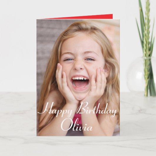 Aangepaste Foto, Verjaardagskaart. gelukkige verja Bedankkaart (Voorkant)