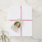 Aangepaste foto verjaardagssticker - Persoonlijke Cadeaulabel (Met Touw)