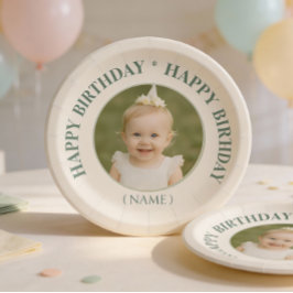 Aangepaste foto verjaardagssticker - Persoonlijke  Papieren Bordje