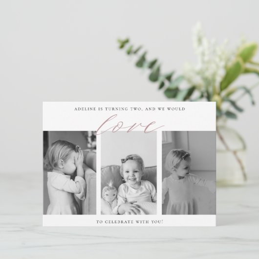 Aangepaste foto verjaardagsuitnodiging kaart (Staand voorkant)