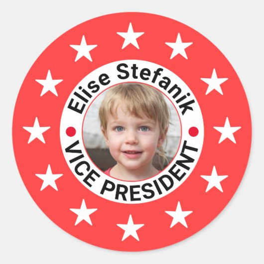 Aangepaste foto verkiezing 2024 Republikeinse kand Ronde Sticker (Voorkant)