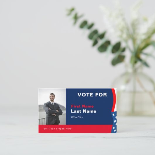 Aangepaste foto verkiezingscampagne Visitekaartje (Staand voorkant)