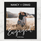 Aangepaste foto Verloving aankondiging wijnlabel Wijn Etiket (Enkel label)