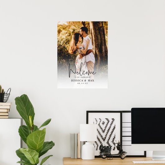 Aangepaste foto Verloving Welkomstteken & Digitaal Poster (Thuiskantoor)