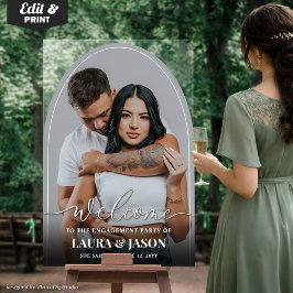 Aangepaste foto verlovingsfeest Acrylboog Welkom Acryl Bord