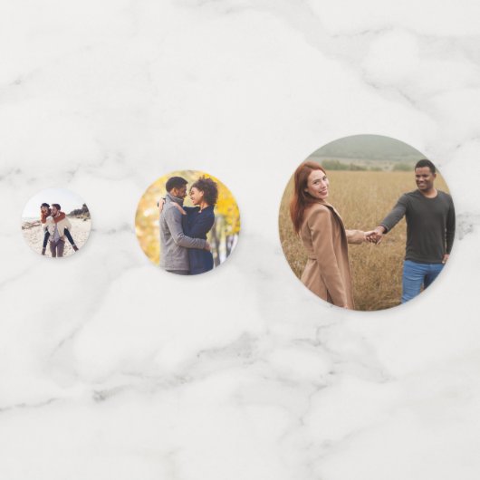 Aangepaste foto-verlovingsfeest Confetti Decoratie (Achterkanten)