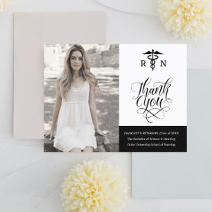 Aangepaste foto verpleegkundige Afstuderen dank u Briefkaart