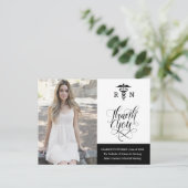 Aangepaste foto verpleegster afstudeer bedankje briefkaart (Staand voorkant)